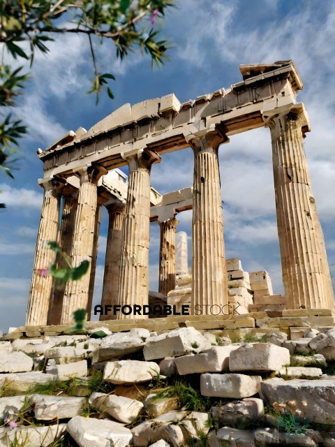 Ancient Greek Temple with Columns