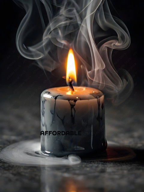 A candle with smoke coming out of it