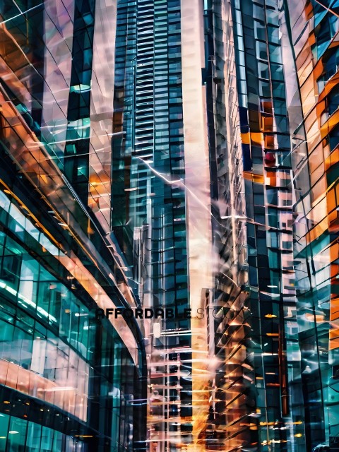 Tall buildings with reflective windows