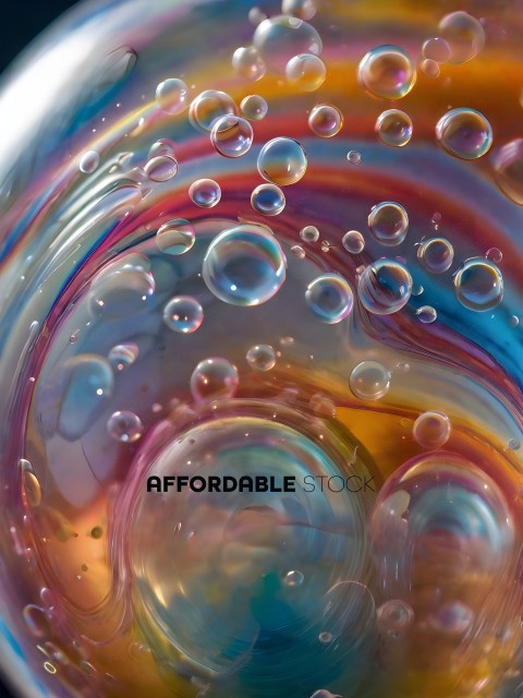 Bubbles in a colorful liquid