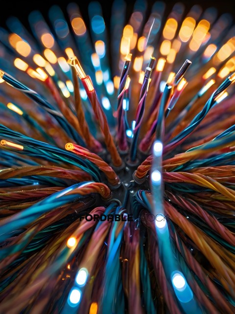 A close up of many different colored wires