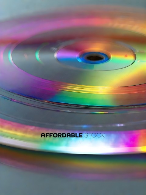 A CD with a rainbow colored rim