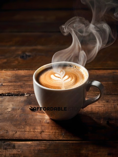 A cup of coffee with a steamy aroma
