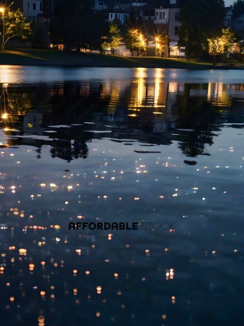 Reflection of lights on water
