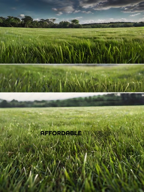 A series of pictures of a field of grass