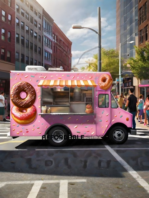 Pink Truck with Donuts on the Side