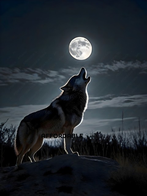 A Wolf Howling at the Moon