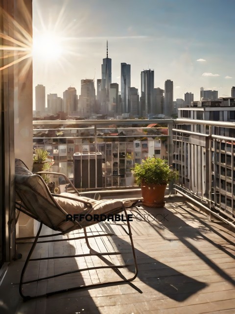 Apartment Balcony with City View