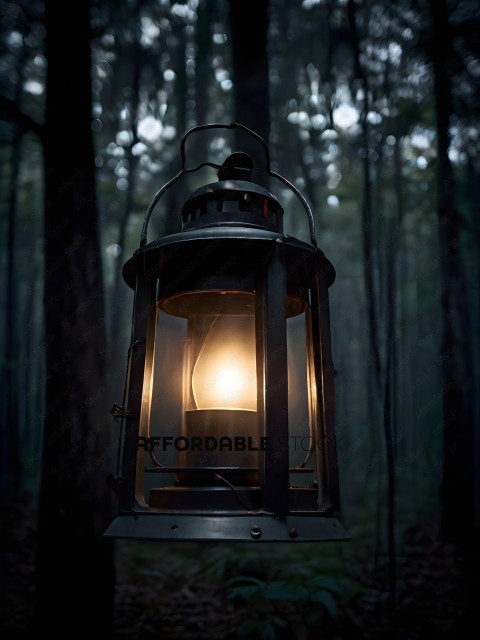 A lantern in the woods