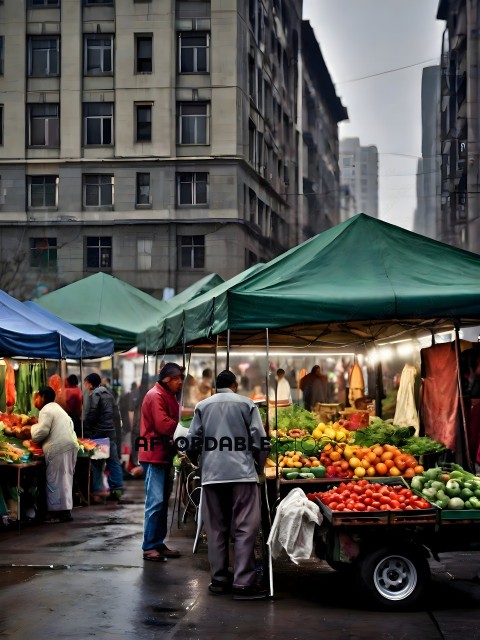 People shopping at an outdoor market