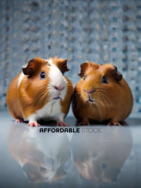 Two brown and white hamsters looking at the camera