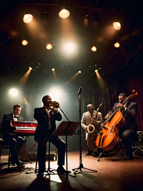 A Jazz Band Performs on Stage