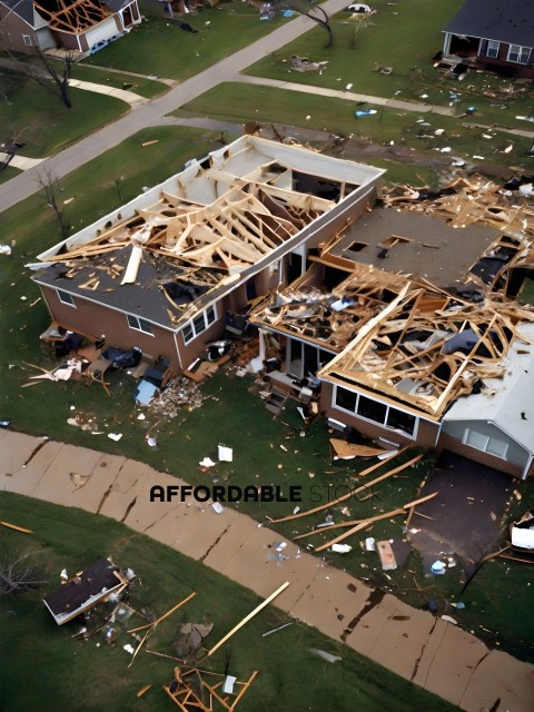 A house that has been destroyed by a tornado