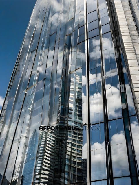Reflection of a skyscraper in a mirrored building