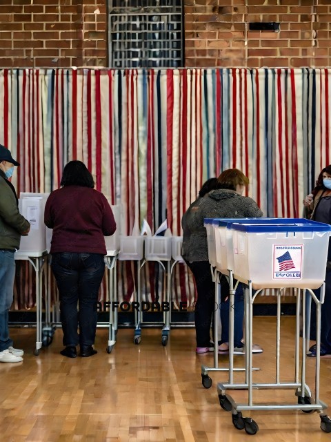 People voting in a polling station