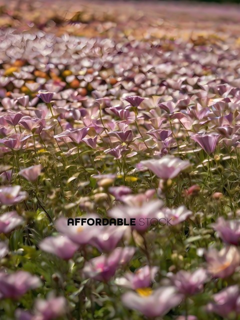 A field of flowers with purple and pink petals