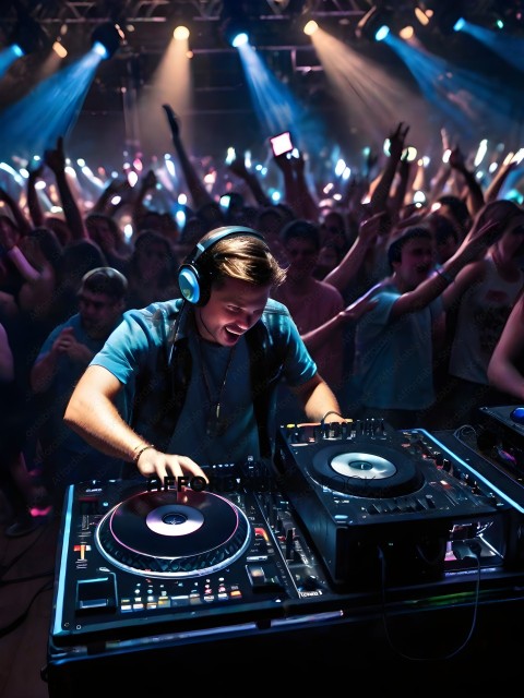 A DJ in a crowd of people