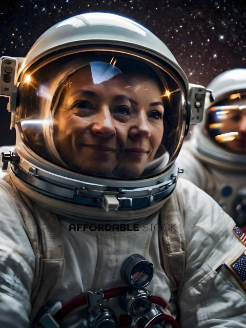 Two Astronauts Smiling at Each Other