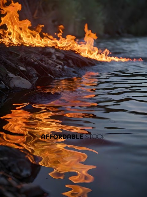Reflection of Fire in Water