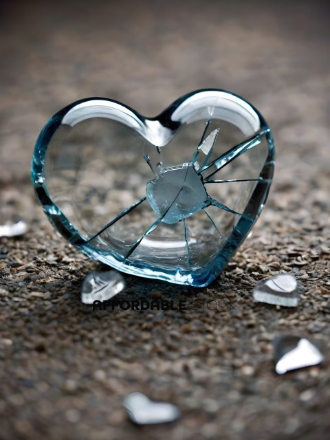 Broken Heart Shaped Glass