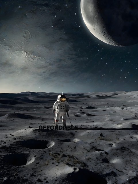 Astronaut standing on the moon