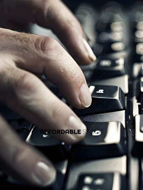 A person's hands on a keyboard