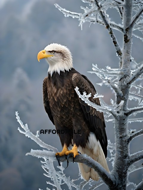 Bald Eagle perched on a tree branch