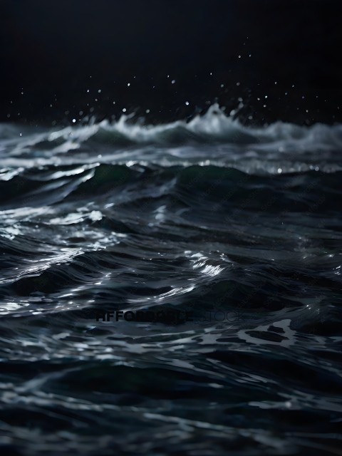 Waves crashing in the ocean