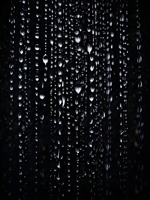 Raindrops on a dark surface