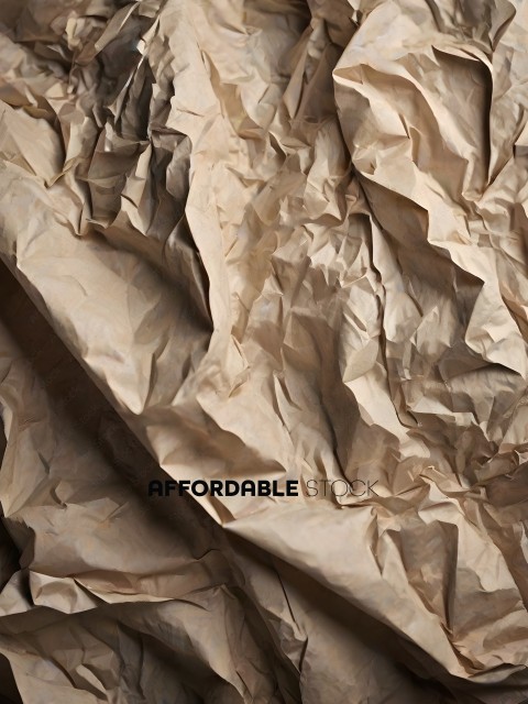 A crumpled brown paper with wrinkles