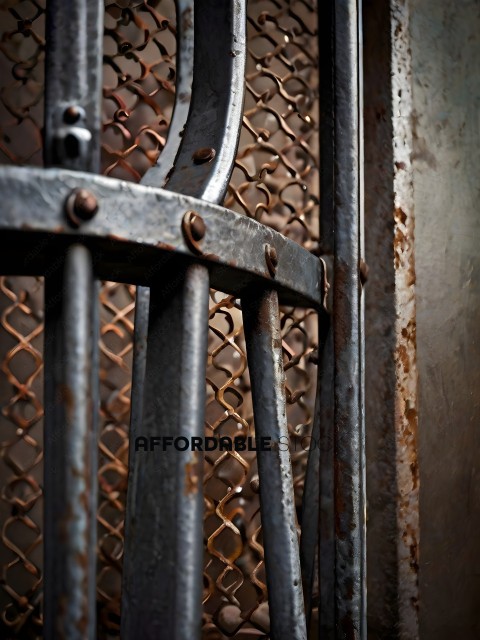 Rusty metal bars with holes