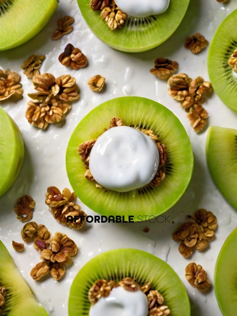Sliced Kiwi with Nuts and Dairy