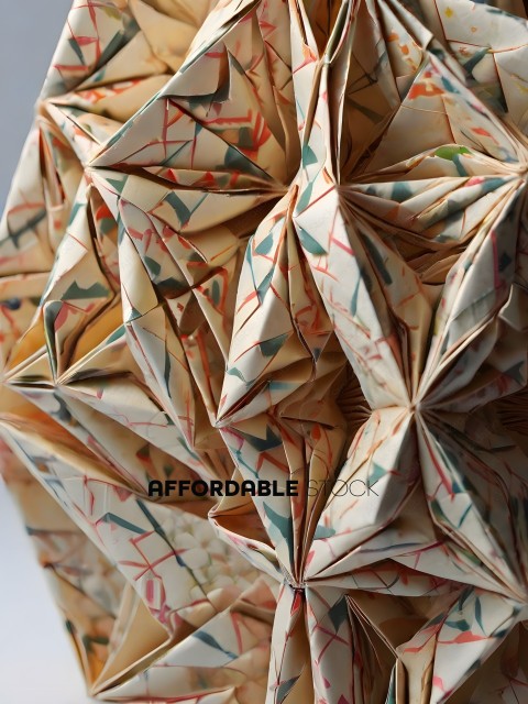 A close up of a paper sculpture
