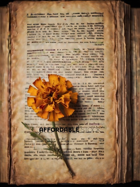 A flower in a book
