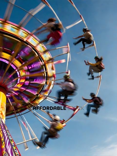 People on a carnival ride