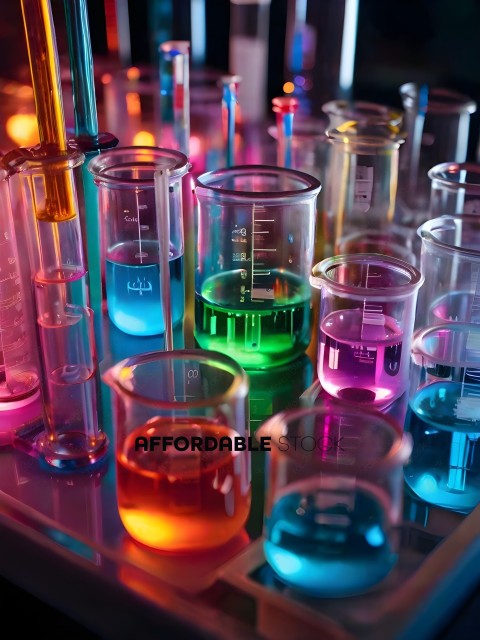 Colorful Beakers and Test Tubes