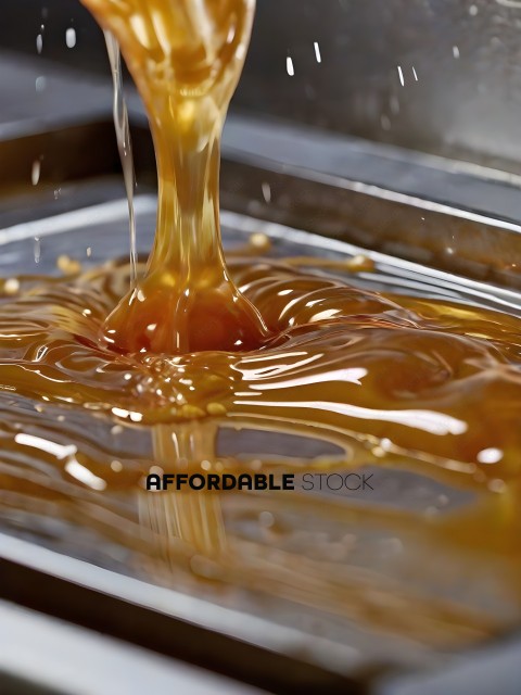 A close up of a liquid being poured into a container