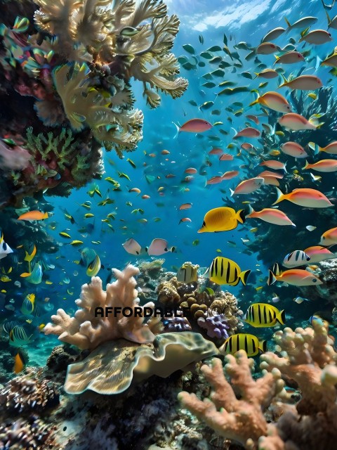 Colorful fish and coral in the ocean