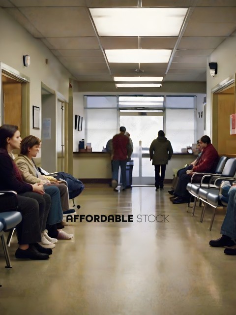 People waiting in a hospital waiting room