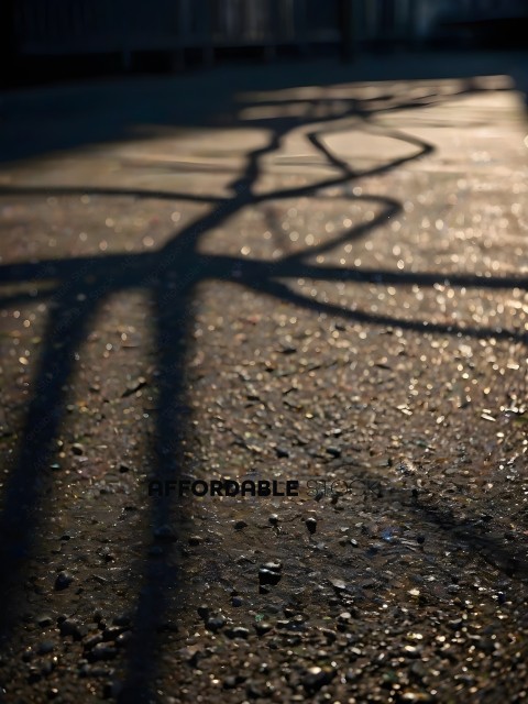 Shadow of a bicycle on a sidewalk