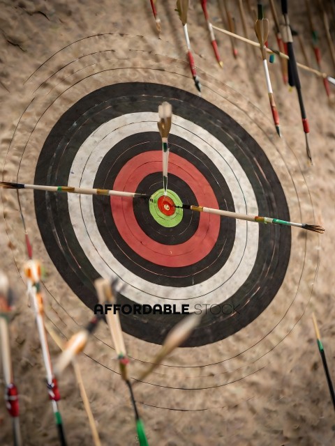 Archery Target with Arrows