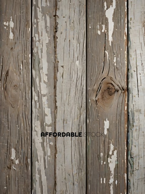 Wooden Plank with Peeling Paint