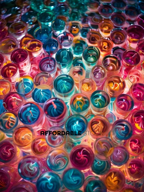 Colorful Glass Balls with Swirls