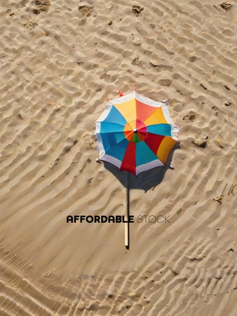 A colorful umbrella on the beach