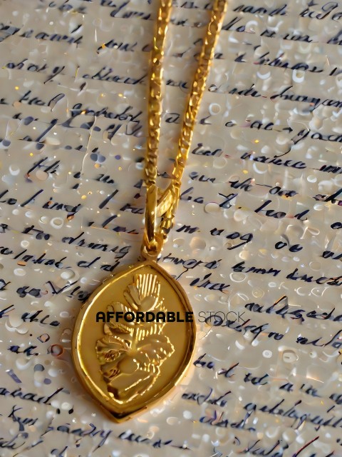 Gold Leaf Design Necklace with Gold Chain