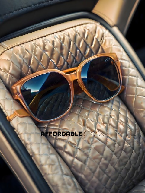 A pair of sunglasses with a brown frame