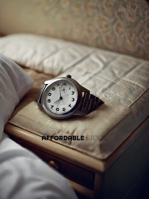 A watch on a bed
