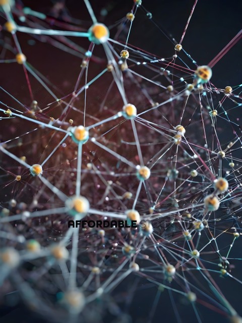 A close up of a network of interconnected nodes