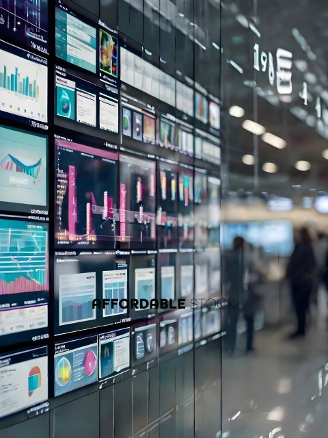 A large display of financial data