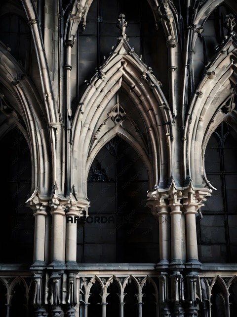 Arched Windows in a Gothic Cathedral